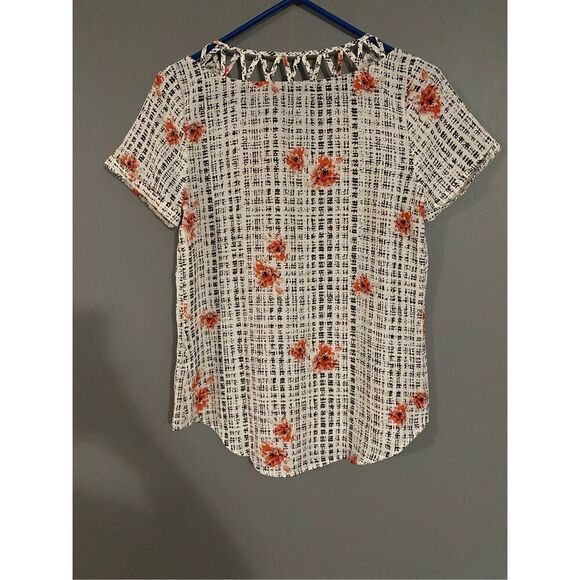 Apt 9 Short Sleeve Black And Pink Top Size Small - Picture 2 of 4